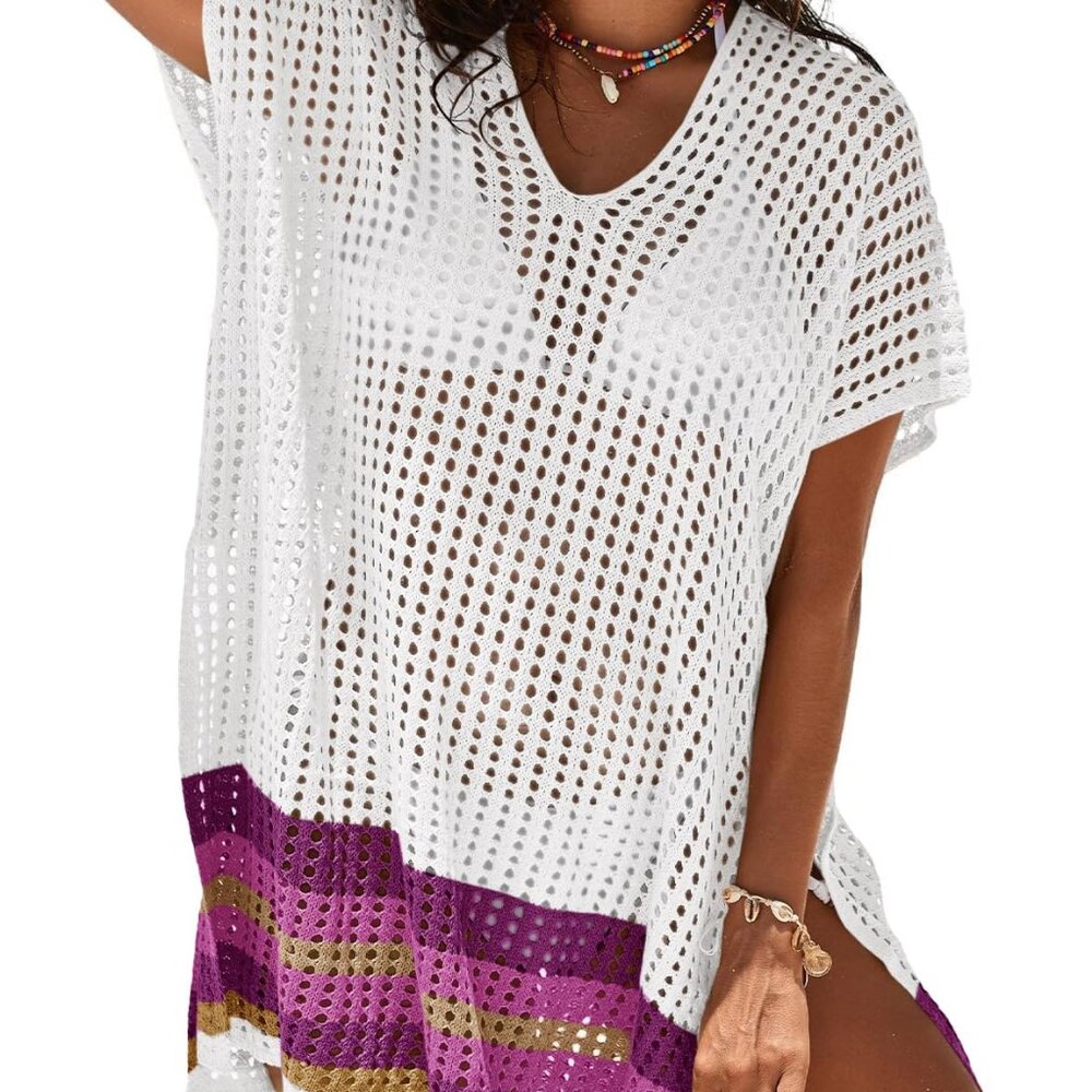 Large Imily Bela Womens Crochet Swim Cover Up